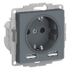 ATN000730, ATLASDESIGN РОЗЕТКА 16А c 2 USB A+A, 5В/2,4А, 2х5В/1,2А, механизм, ГРИФИЛЬ