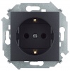 1591432-038, Розетка с заземлением Schuko 2Р+Е 16A 250В~ цвета графит S15