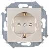 1591443-034, Розетка с заземлением и шторками Schuko 2Р+Е 16A 250В~ цвета шампань S15