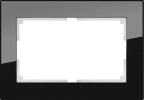W0081108/ Рамка для двойной розетки  Favorit (черный,стекло)