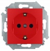 1591432-037, Розетка с заземлением Schuko 2Р+Е 16A 250В~ красного цвета Simon 14
