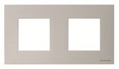 2CLA227210N1301, Рамка 2-постовая, (2+2)-модульная, базовая, серия Zenit, цвет серебристый, N2272.1