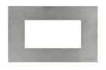 2CLA247400N4001, Рамка итальянского стандарта на 4 модуля, серия Zenit, натуральная сталь, N2474 OX