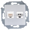 Розетка комбинированная RJ11 + RJ45 Cat.5e UTP (Systimax) цвета алюминий S15