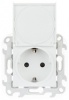 Розетка IP44 с крышкой, заземлением и шторками Schuko 2Р+Е 16A 250В~ белого цвета S24 Harmonie