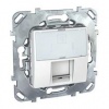 MGU5.425.18ZD, UNICA РОЗЕТКА компьютерная, RJ45, одиночная, с полем для надписи, кат. 6, БЕЛЫЙ