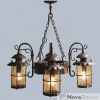L'Arte Luce Genova люстра 4-х рожк.,GBP/clear seedy glass L70704.07