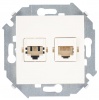 Розетка комбинированная RJ11 + RJ45 Cat.5e UTP (Systimax) цвета слоновая кость S15