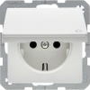 47516079, Штепсельная розетка SCHUKO с откидной крышкой цвет: полярная белизна, с эффектом бархата с
