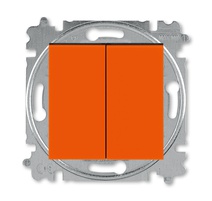 2CHH590545A6066, Выключатель двухклавишный ABB Levit оранжевый / дымчатый чёрный, 3559H-A05445 66W