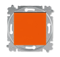 2CHH590745A6066, Переключатель перекрёстный одноклавишный ABB Levit оранжевый / дымчатый чёрный, 355