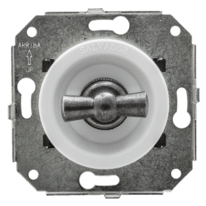 CL31WT.SL, Выключатель перекрестный для внутреннего монтажа  серии "состаренное серебро" , белый
