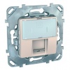 MGU5.421.25ZD, UNICA РОЗЕТКА компьют., RJ45, одиночная, с полем для надписи, кат. 5е, БЕЖЕВЫЙ