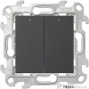 Двухклавишный выключатель с подсветкой 10AX 250В~ цвета графит S24 Harmonie