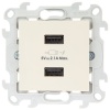 Зарядное устройство 2хUSB 5В 2.4A 230В~ цвета слоновая кость S24 Harmonie