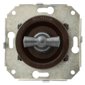 CL31WG.SL, Выключатель перекрестный для внутреннего монтажа  серии "состаренное серебро" , венге