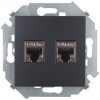 Розетка для передачи данных 2xRJ45 Cat.6A FTP (AMP) цвета графит S15