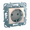 MGU5.036.25ZD, UNICA РОЗЕТКА с заземлением, без шторок, 16 А, 250 В, БЕЖЕВЫЙ