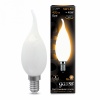 104201105, Лампа Gauss Filament Свеча на ветру 5W 420lm 2700К Е14 milky LED 1/10/50