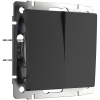 W1122008/ Выключатель двухклавишный проходной (черный матовый)