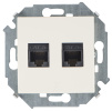 1591552-031, Розетка для передачи данных 2xRJ45 Cat.5e UTP (AMP) цвета слоновая кость S15