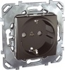 MGU5.037.12ZD, UNICA TOP РОЗЕТКА с заземлением, со шторками, 16 А, 250 В, ГРАФИТ