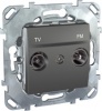MGU5.451.12ZD, UNICA TOP РОЗЕТКА TV/FM, одиночная, ГРАФИТ