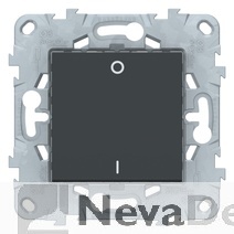 NU526254, UNICA NEW выключатель двухполюсный, 1-клавишный, сх. 2, 16 AX, 250 В, антрацит