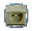 2CKA002111A0653, Розетка SCHUKO 16А 250В с защитными шторками, с крышкой, серия basic55, цвет шампан