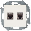 Розетка для передачи данных 2xRJ45 Cat.6A FTP (AMP) цвета слоновая кость S15
