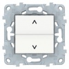 NU520718, UNICA NEW выключатель для жалюзи, 2-клавишный, кнопочный, 2 х сх. 4, белый