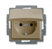 2CKA002018A1498, Розетка SCHUKO 16А 250В, с крышкой, Basic 55, шампань, 20 EUK-93-507
