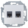1591552-033, Розетка для передачи данных 2xRJ45 Cat.5e UTP (AMP) цвета алюминий S15