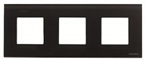 2CLA227300N3101, Рамка 3-постовая, серия Zenit, стекло чёрное, N2273 CN