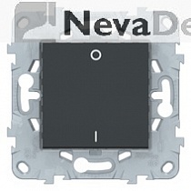 NU526254, UNICA NEW выключатель двухполюсный, 1-клавишный, сх. 2, 16 AX, 250 В, антрацит