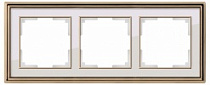 W0031329/ Рамка на 3 поста Palacio (золото/белый)