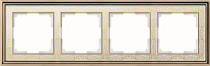 W0041429/ Рамка на 4 поста Palacio Gracia (золото/белый)