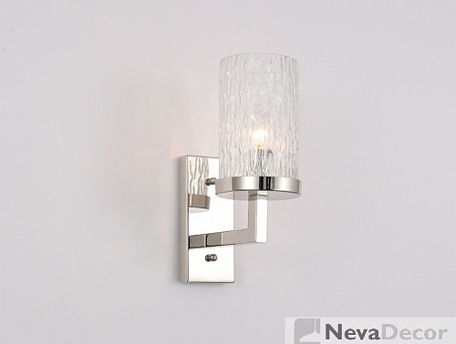 NEWPORT 65000 65001/A , Бра, Polished nickel Clear glass L11.5*H29.5*Sp20 cm E14 1*60W, М0057478