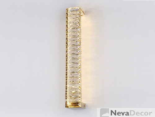 NEWPORT 8240 8241/A gold , Бра, Gold Clear crystal L7.6*H52*Sp8.5 cm Chip LED 10 W 3000K 1100Lm, М00