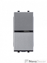 2CLA210200N1301, Механизм 1-клавишного переключателя с клавишей, 1-модульный, серия Zenit, цвет сере