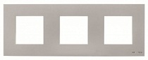 2CLA227300N1301, Рамка 3-постовая, серия Zenit, цвет серебристый, N2273 PL