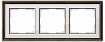 W0031327/ Рамка на 3 поста Palacio (бронза/белый)