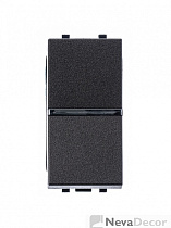 2CLA210200N1801, Механизм 1-клавишного переключателя с клавишей, 1-модульный, серия Zenit, цвет антр