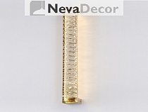 NEWPORT 8240 8241/A gold , Бра, Gold Clear crystal L7.6*H52*Sp8.5 cm Chip LED 10 W 3000K 1100Lm, М00