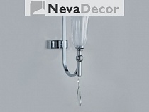 NEWPORT 4800 4801/A chrome , Бра, Chrome Clear crystal Matt white glass L10*H27*Sp15 cm E14 1*60W, М