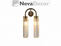 NEWPORT 4520 4522/A gold , Бра, Gold Clear crystal L15*H30*Sp9 cm G9 2*60W, М0064132