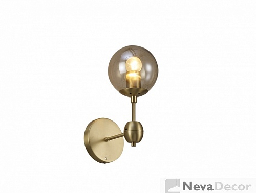 NEWPORT 5800 5801/A , Бра, Brass Amber glass L13*H30*Sp20 cm E27 LED 1*5W, М0057178