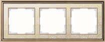 W0031429/ Рамка на 3 поста Palacio Gracia (золото/белый)