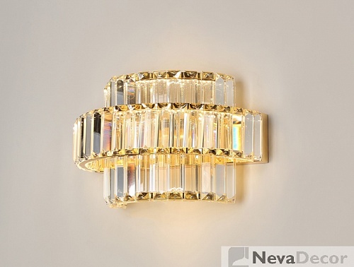 NEWPORT 8440 8443/A gold , Бра, Gold Clear crystal L30*H20*Sp19 cm LED 21W 3000K 2310Lm, М0063994