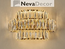 NEWPORT 8240 8243/A gold , Бра, Gold Clear crystal L30*H20*Sp19 cm LED strip 21W 3000K 2310Lm, М0064